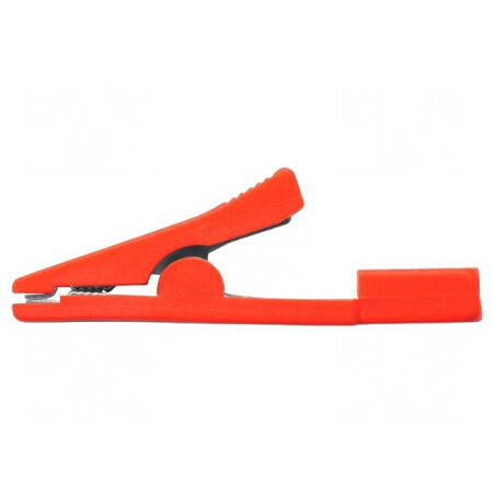 Bornă crocodil roșie 3A 70VDC max. 8mm prindere | Electronic-mag.ro | Componente Electronice