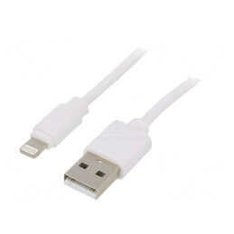 Cablu USB 2.0 Apple Lightning 2m Alb | Electronic-mag.ro | Componente Electronice