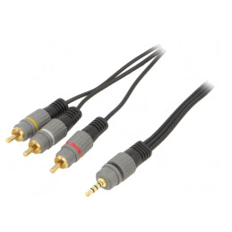 Cablu Audio Jack 3,5mm la RCA 1,5m Negru | Electronic-mag.ro | Componente Electronice