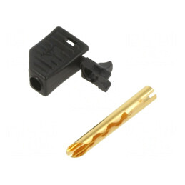 Mufă Banană 4mm Neagră Aurită 19A | Electronic-mag.ro | Componente Electronice