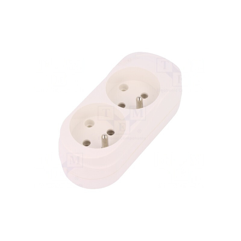 Conector Alimentare AC Mamă Spliter Alb 250V 16A | Electronic-mag.ro | Componente Electronice