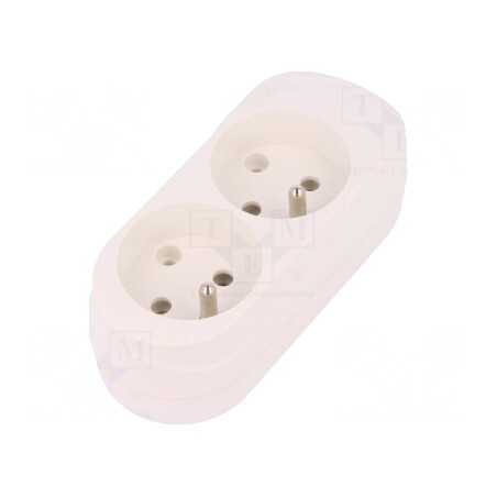 Conector Alimentare AC Mamă Spliter Alb 250V 16A | Electronic-mag.ro | Componente Electronice
