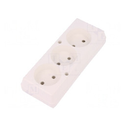 Conector Alimentare AC Mamă Splitter Alb 2P 250V 16A IP20 | Electronic-mag.ro | Componente Electronice
