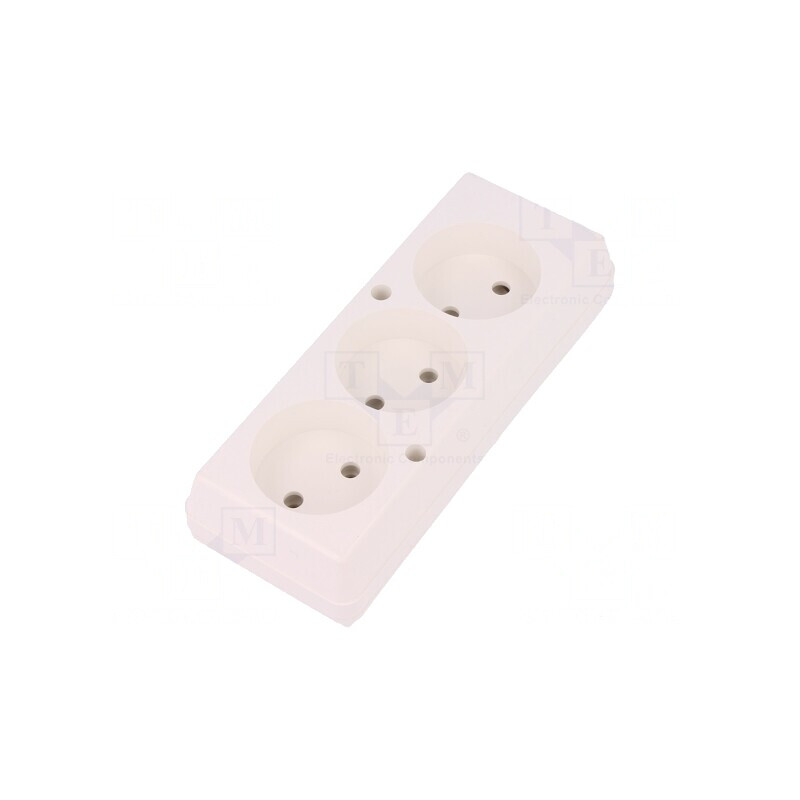 Conector Alimentare AC Mamă Splitter Alb 2P 250V 16A IP20 | Electronic-mag.ro | Componente Electronice