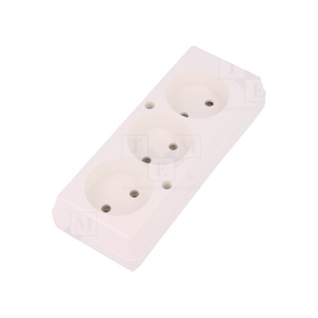 Conector Alimentare AC Mamă Splitter Alb 2P 250V 16A IP20 | Electronic-mag.ro | Componente Electronice