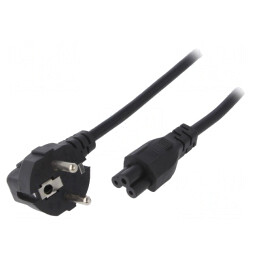 Cablu Electric 3x0,5mm2 cu Ștecăr în Unghi și Conector IEC C5 | Electronic-mag.ro | Componente Electronice
