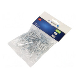 Diblu Aluminiu 4.8mm x 18mm - Set 50 Buc.