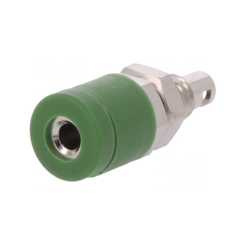 Soclu Banană 2mm Verde Izolat 10A 70VDC | Electronic-mag.ro | Componente Electronice