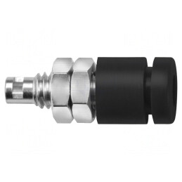 Soclu banană negru 2mm 10A cu izolație | Electronic-mag.ro | Componente Electronice