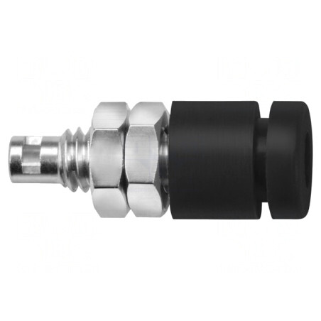 Soclu banană negru 2mm 10A cu izolație | Electronic-mag.ro | Componente Electronice