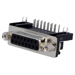 Conector D-Sub 15 Pin Mamă 90° THT 5A 250V