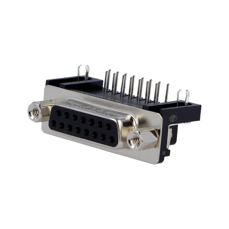 Conector D-Sub 15 Pin Mamă 90° THT 5A 250V | Electronic-mag.ro | Componente Electronice