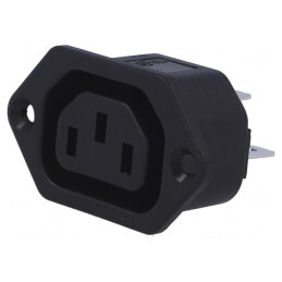 Conector Alimentare AC Soclu Mamă 10A 250V IEC 60320 | Electronic-mag.ro | Componente Electronice
