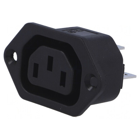 Conector Alimentare AC Soclu Mamă 10A 250V IEC 60320 | Electronic-mag.ro | Componente Electronice