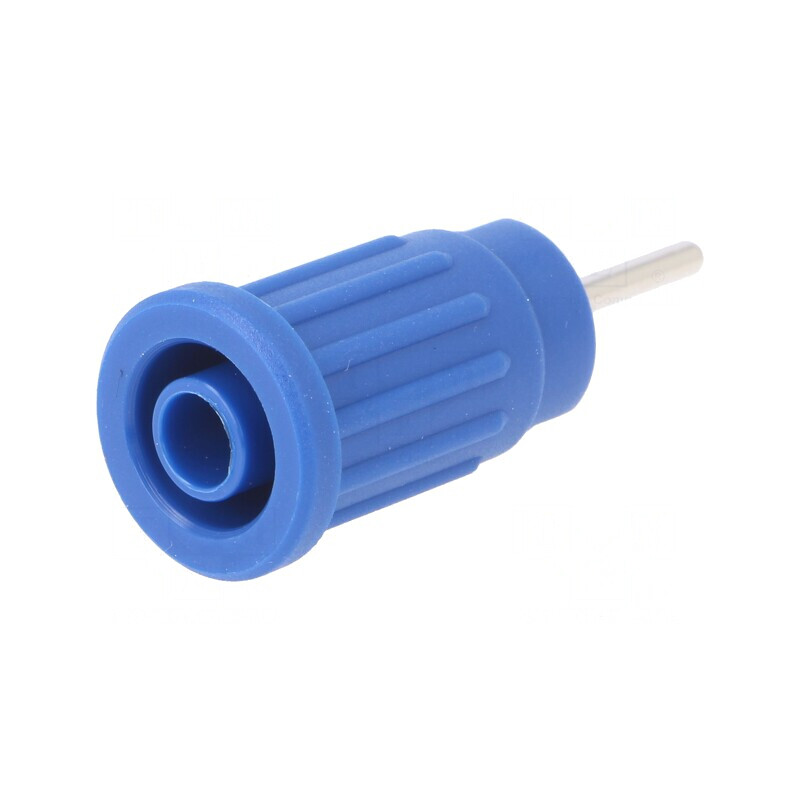 Soclu banană 4mm 24A 1kV albastru nichelat | Electronic-mag.ro | Componente Electronice