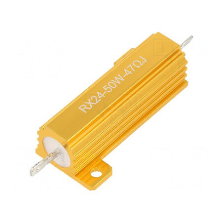 Rezistor Bobinat cu Radiator 47Ω 50W ±1% 50ppm/°C pentru Lipit | Electronic-mag.ro | Componente Electronice