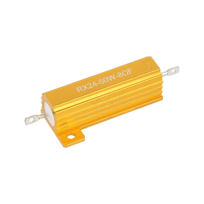 Rezistor Bobinat cu Radiator 8Ω 50W ±1% 50ppm/°C pentru Lipit | Electronic-mag.ro | Componente Electronice