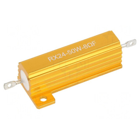 Rezistor Bobinat cu Radiator 8Ω 50W ±1% 50ppm/°C pentru Lipit | Electronic-mag.ro | Componente Electronice