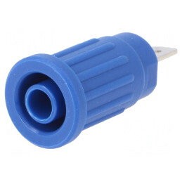 Soclu banană albastră 4mm 24A 1kV nichelat | Electronic-mag.ro | Componente Electronice