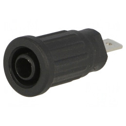 Soclu banană 4mm negru 24A 1kV 34mm | Electronic-mag.ro | Componente Electronice