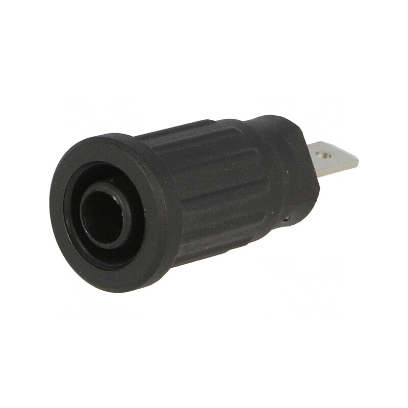 Soclu banană 4mm negru 24A 1kV 34mm | Electronic-mag.ro | Componente Electronice