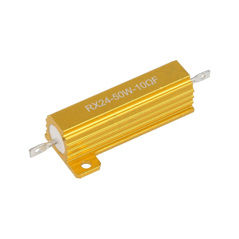 Rezistor Bobinat cu Radiator 10Ω 50W ±1% 50ppm/°C pentru Lipit | Electronic-mag.ro | Componente Electronice