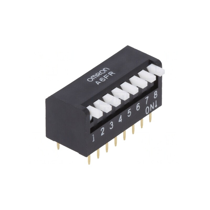 Comutator DIP-SWITCH 8 Secțiuni ON-OFF 24VDC | Electronic-mag.ro | Componente Electronice