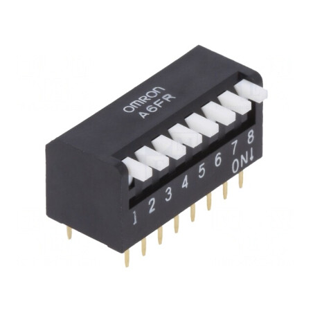 Comutator DIP-SWITCH 8 Secțiuni ON-OFF 24VDC | Electronic-mag.ro | Componente Electronice