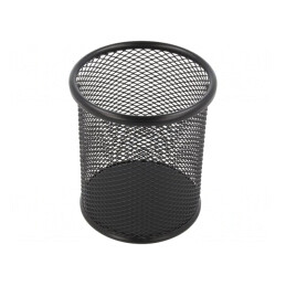 Organizator de Instrumente de Scris Metalic Negru Rotund | Electronic-mag.ro | Componente Electronice