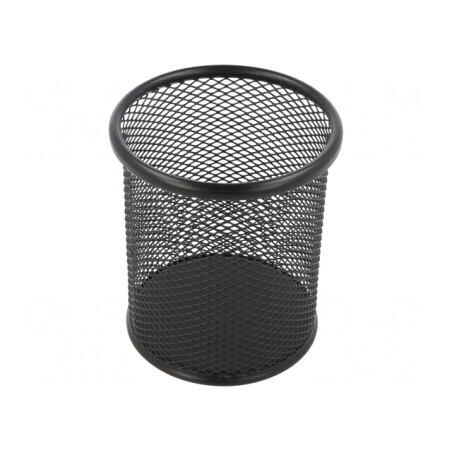 Organizator de Instrumente de Scris Metalic Negru Rotund | Electronic-mag.ro | Componente Electronice