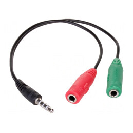 Cablu Audio Jack 3.5mm 4pin 0.15m Negru