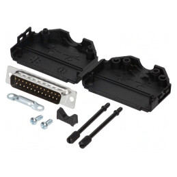 D-Sub 25-Pin Mufă Tată Lipire pe Cablu Kit Complet | Electronic-mag.ro | Componente Electronice