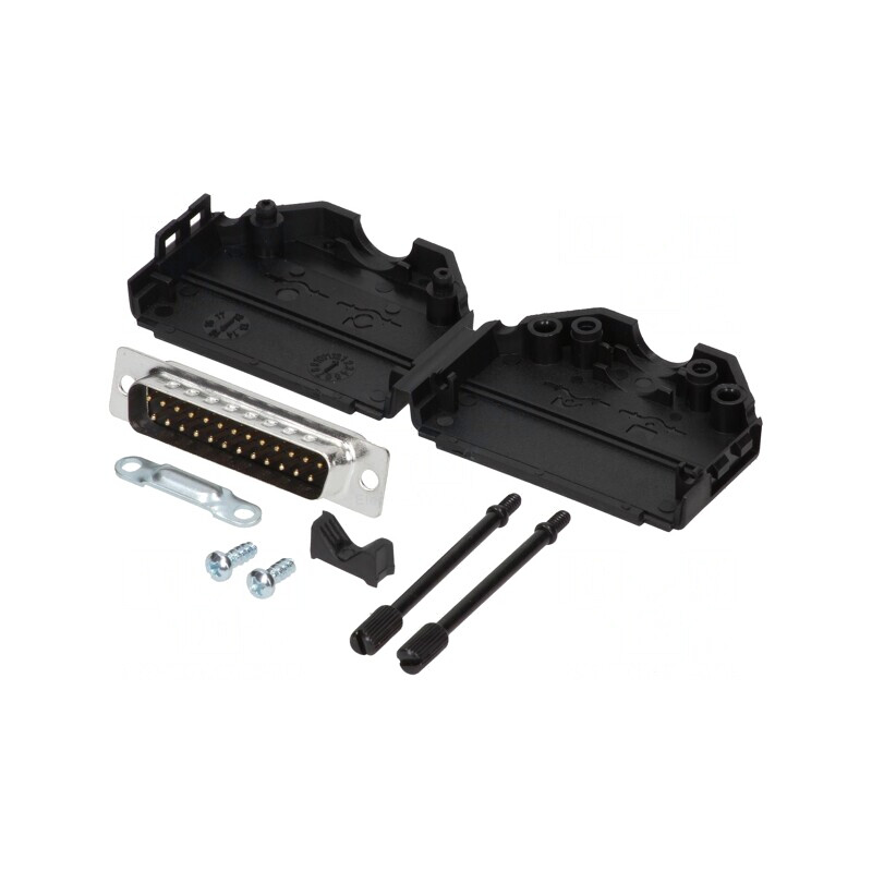 D-Sub 25-Pin Mufă Tată Lipire pe Cablu Kit Complet | Electronic-mag.ro | Componente Electronice