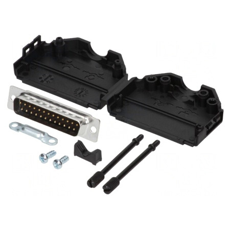 D-Sub 25-Pin Mufă Tată Lipire pe Cablu Kit Complet | Electronic-mag.ro | Componente Electronice