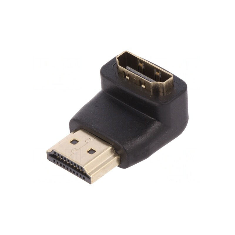 Adaptor HDMI Soclu 90° - HDMI Mufă Neagră | Electronic-mag.ro | Componente Electronice