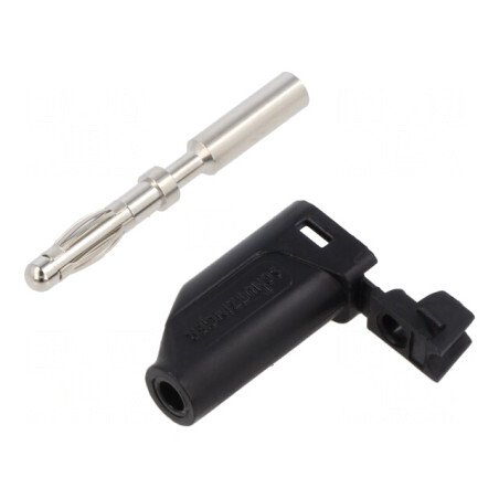 Mufă banană 4mm 16A neagră cablu max 4mm | Electronic-mag.ro | Componente Electronice