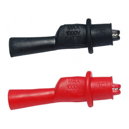 Set 2 Borne Crocodil 1kVDC 54mm Negru/Roșu | Electronic-mag.ro | Componente Electronice