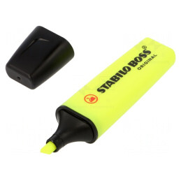 Marker Evidențiator Galben BOSS | Electronic-mag.ro | Componente Electronice