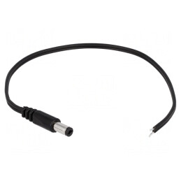 Cablu DC 5,5/2,1 mm Negru 0,2m | Electronic-mag.ro | Componente Electronice