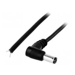 Cablu Alimentare DC 5,5/2,1mm Negru 0,2m | Electronic-mag.ro | Componente Electronice
