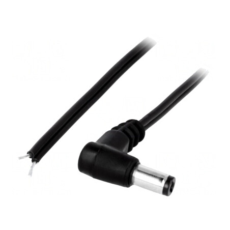 Cablu Alimentare DC 5,5/2,1mm Negru 0,2m | Electronic-mag.ro | Componente Electronice