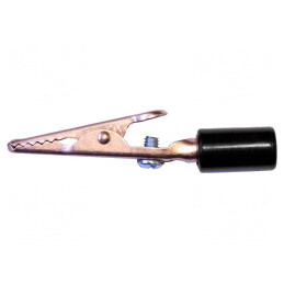 Bornă crocodil 10A max 7.9mm negru | Electronic-mag.ro | Componente Electronice