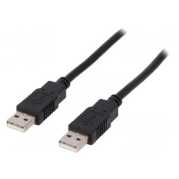 Cablu USB 2.0 USB A 3m Negru | Electronic-mag.ro | Componente Electronice