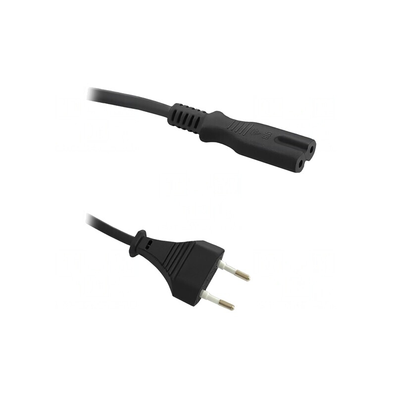 Cablu Alimentare 1.4m 2x0.5mm² Negru | Electronic-mag.ro | Componente Electronice
