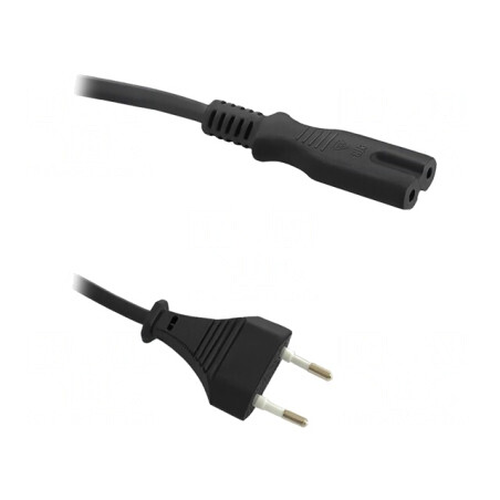 Cablu Alimentare 1.4m 2x0.5mm² Negru | Electronic-mag.ro | Componente Electronice