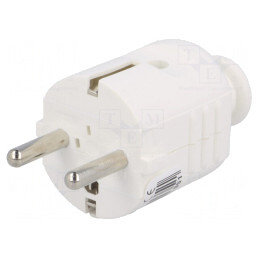 Conector Alimentare AC 230V 16A Alb 3 Pin | Electronic-mag.ro | Componente Electronice