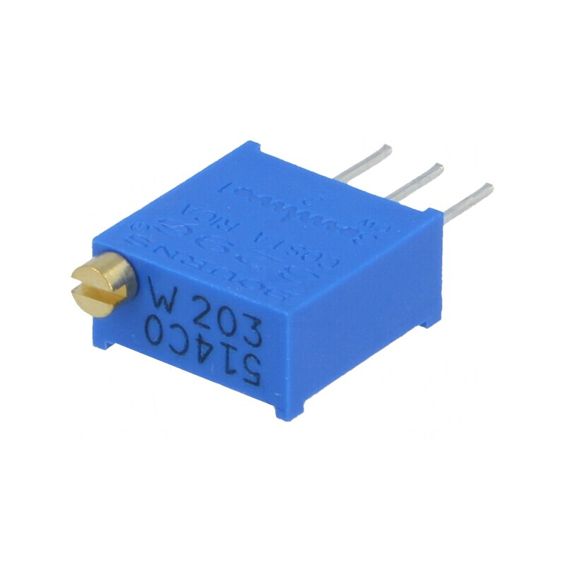 Potențiometru Multiturn 20kΩ 500mW THT ±10% | Electronic-mag.ro | Componente Electronice