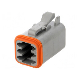 Conector cablu-cablu AT mama PIN 6 gri IP67 | Electronic-mag.ro | Componente Electronice