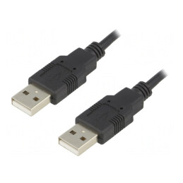 Cablu USB 2.0 USB A 1.8m Negru | Electronic-mag.ro | Componente Electronice