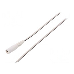 Cablu DC 5,5/2,5 Soclu Drept Alb 1,5m | Electronic-mag.ro | Componente Electronice